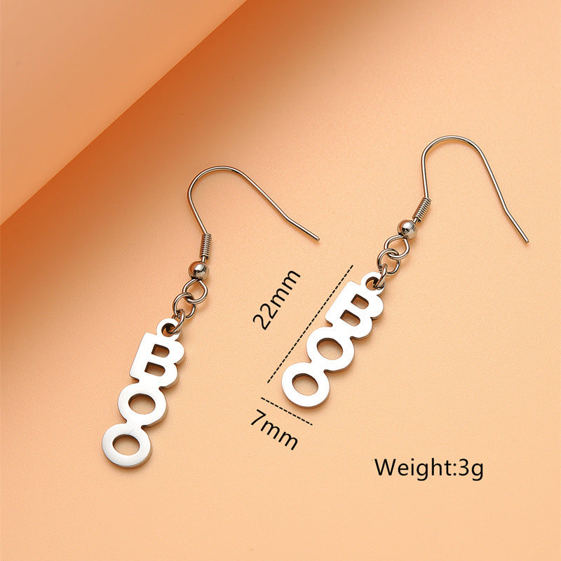 Wholesale Quirky Stainless Steel Boo Earrings