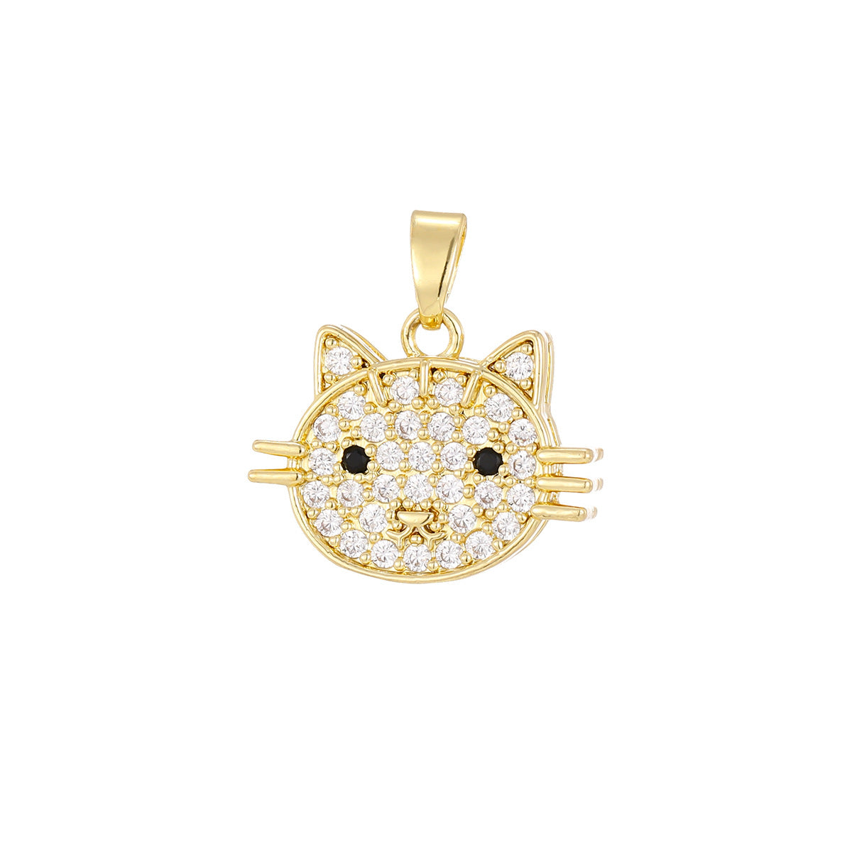Wholesale Gold Plated Zircon Cat Pendant Necklace Fashion Jewelry Accessory Gift