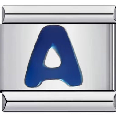 Wholesale 10pcs Italian Charm Bracelet 9mm DIY Splicing Removable Blue English Letters Stainless Steel Composable Bracelet