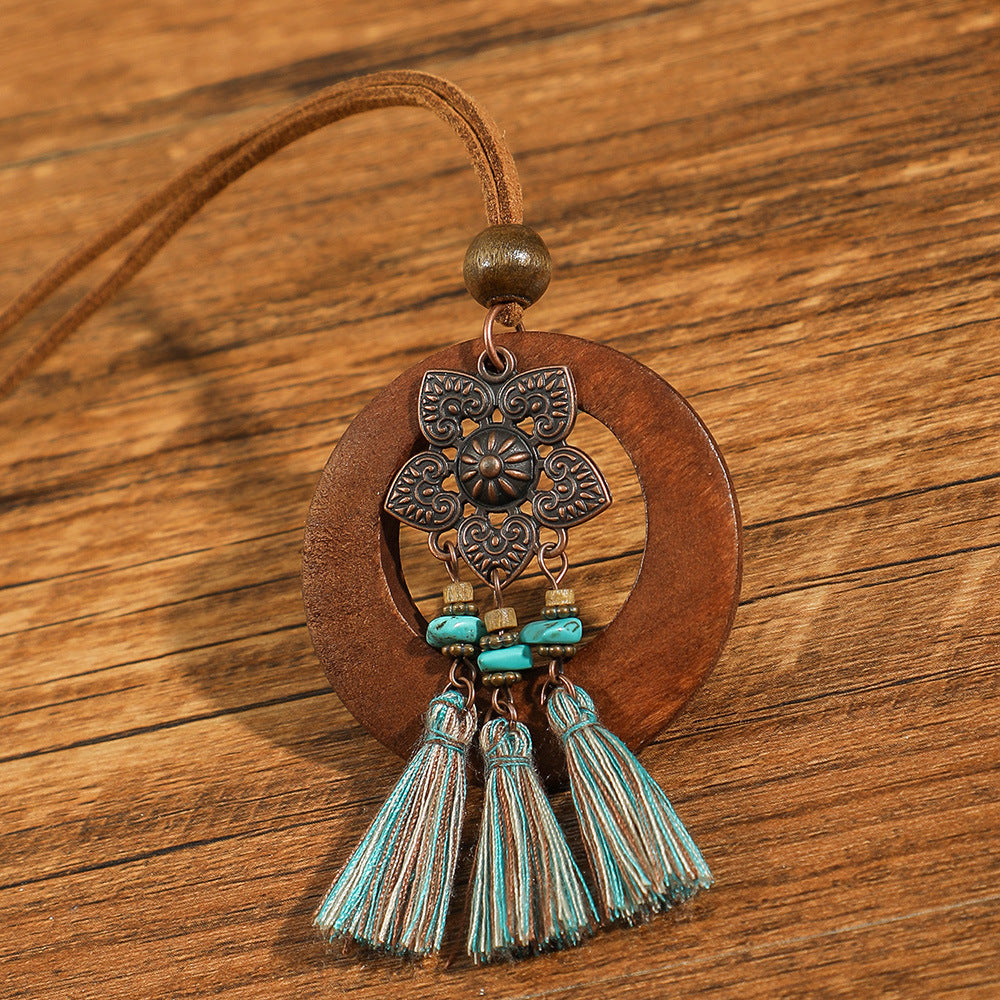 Wholesale Retro Ethnic Style Flower Shell Hollow Necklace Jewelry Accessory for Gift Boutique Resale