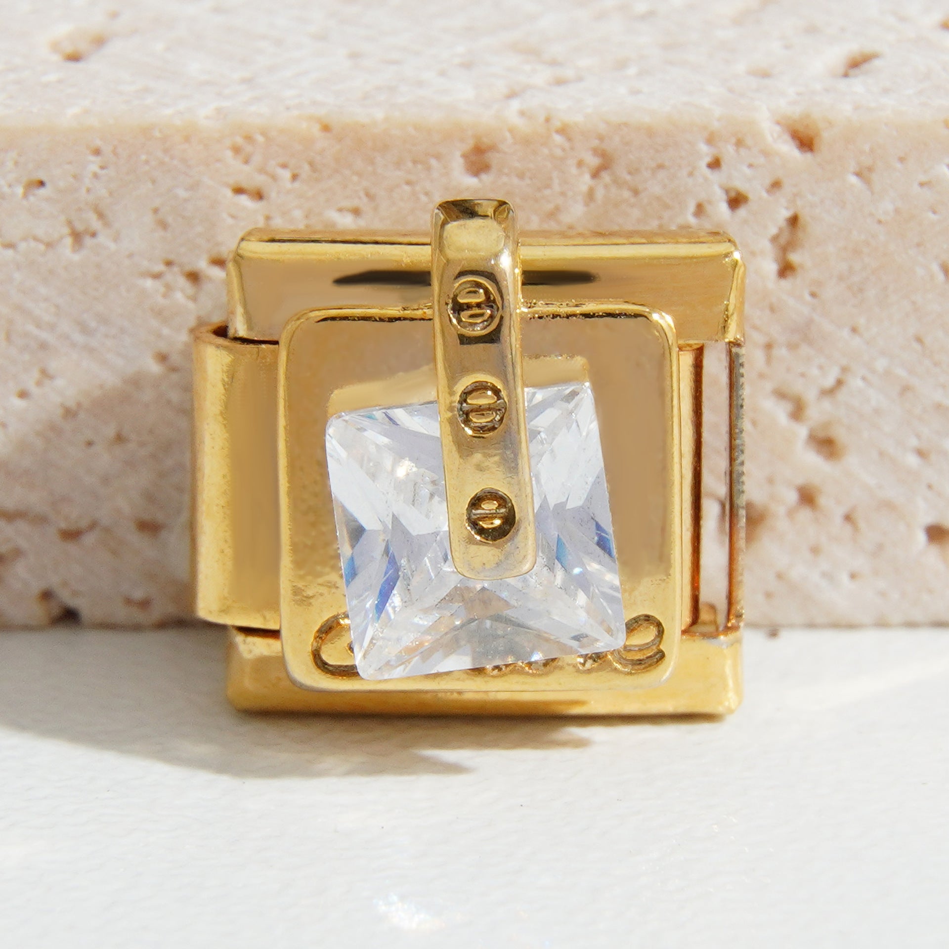 Wholesale  9mm Italian Charm Starter Bracelets DIY square Single Section Creative Stainless Steel Composable Bracelet