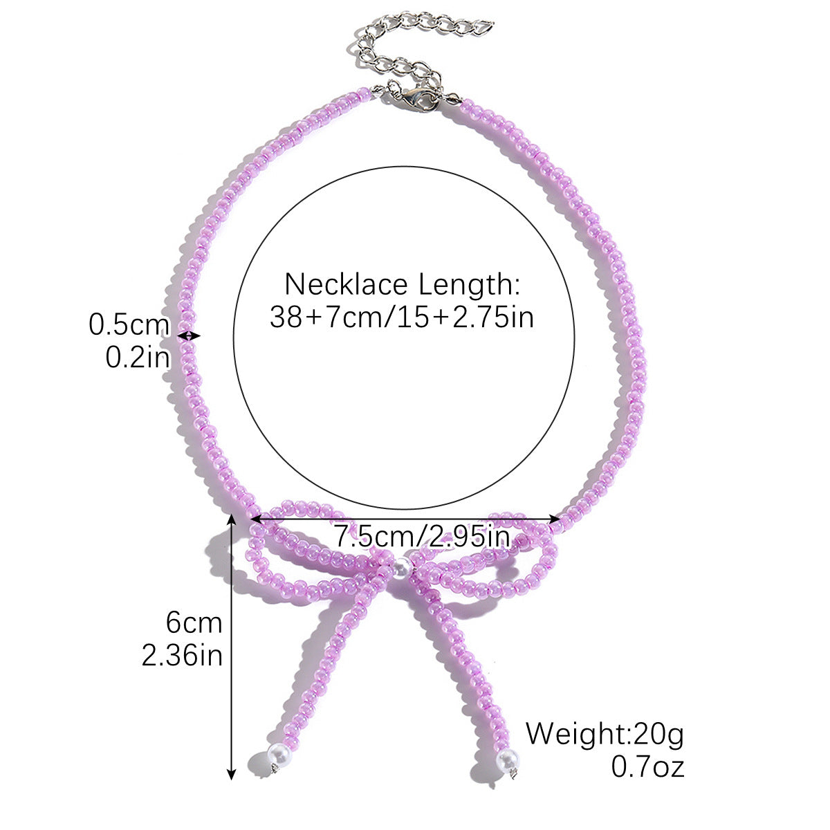 Wholesale Crystal Pearl Ballet Style Beaded Butterfly Knot Necklace