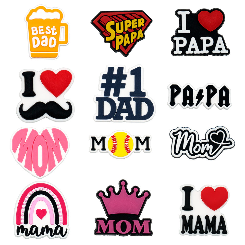 Wholesale 100pcs Random Father's Day Mother's Day Shoes Accessories Shoes Charms
