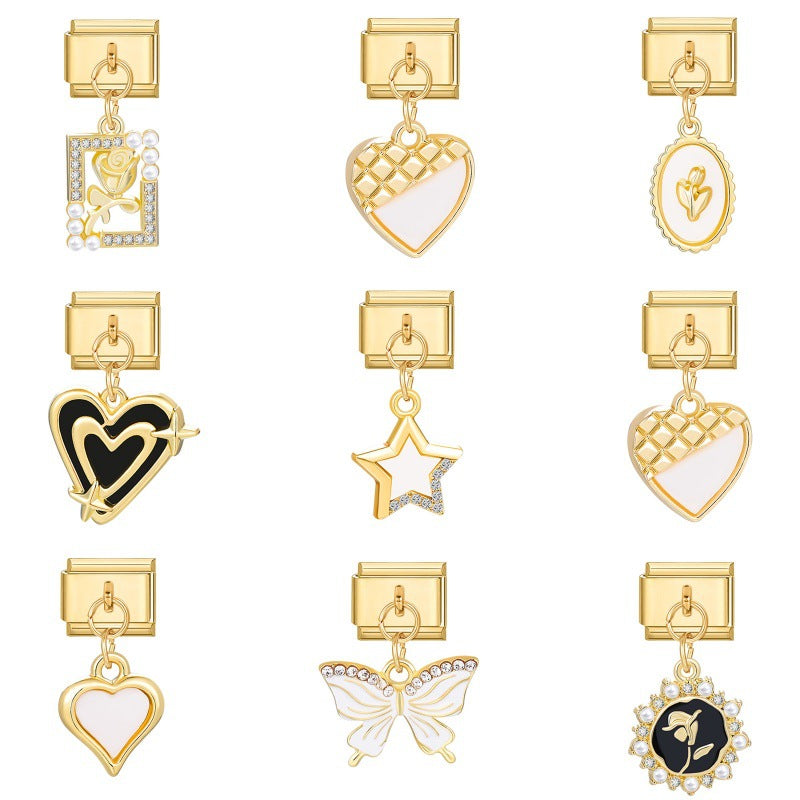 Wholesale Italian Charm Bracelet 9mm DIY Splicing Creative Pendant Stainless Steel Composable Bracelet