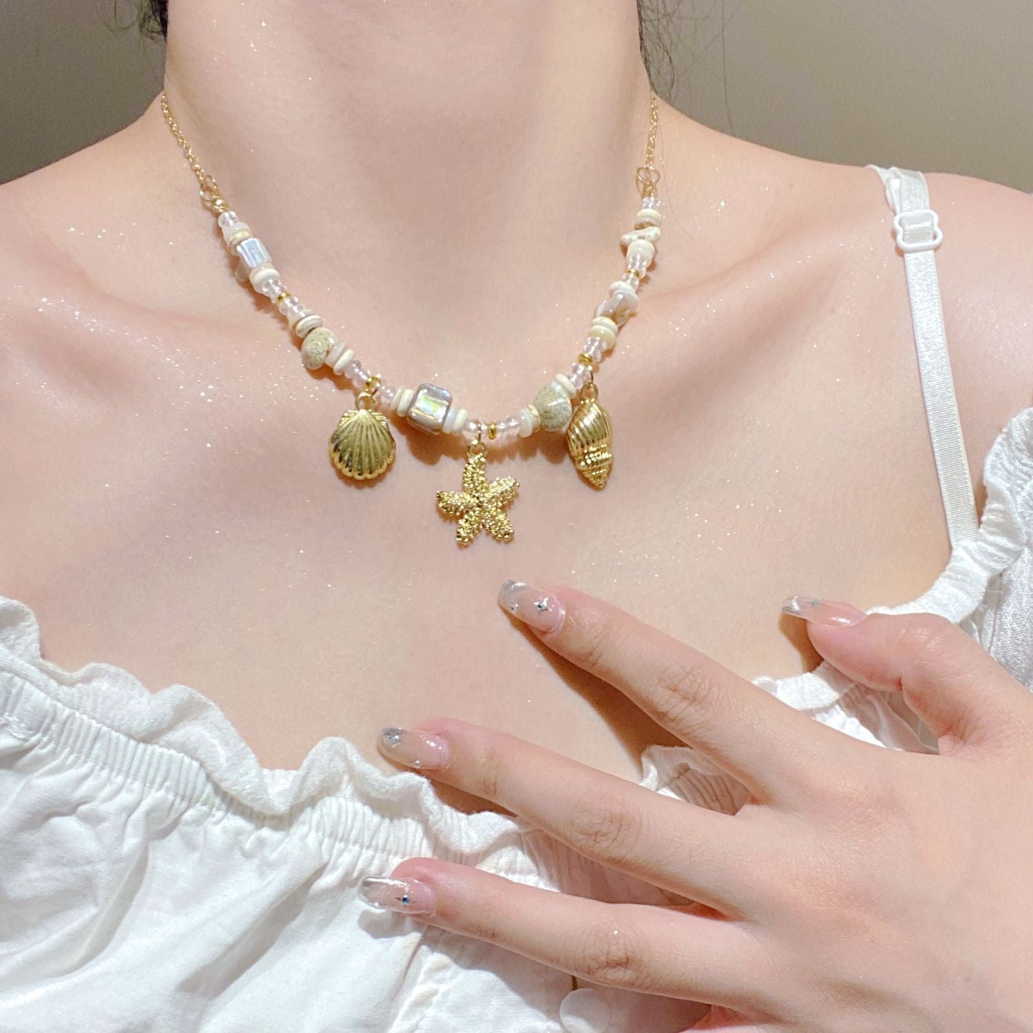 Wholesale  Natural Stone Shell Necklace