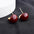 Wholesale Retro Light Luxury  Red Ball Earrings