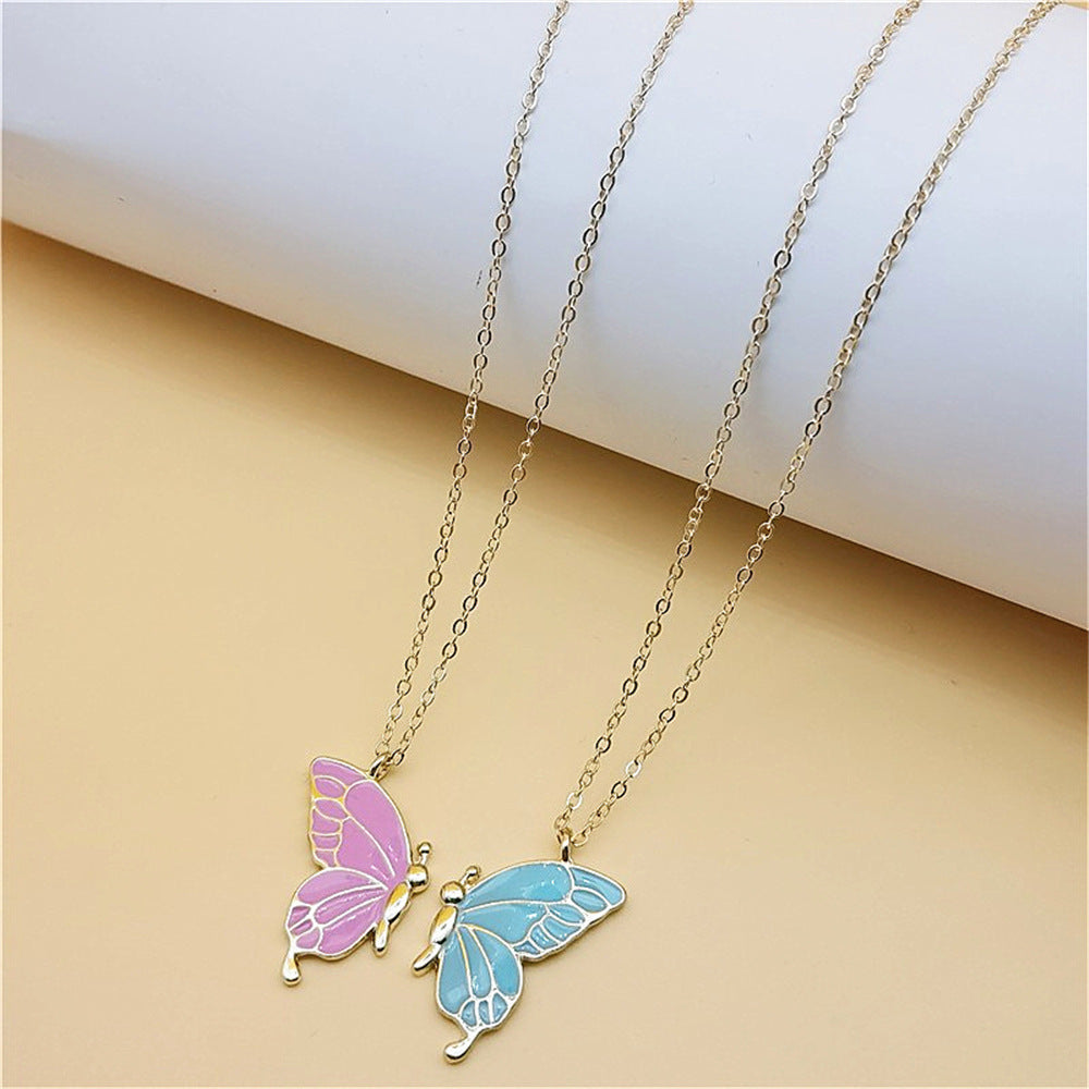 Wholesale Simple Colorful Butterfly Alloy Necklaces ACC-NE-Hanyu002