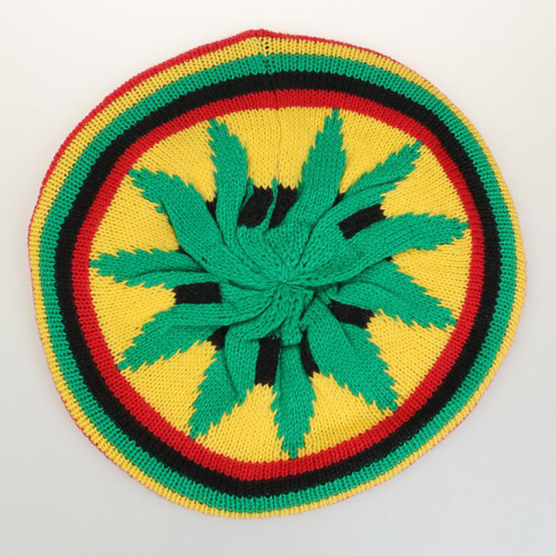 Wholesale Striped knitted hat rainbow hat  wool knitted hat