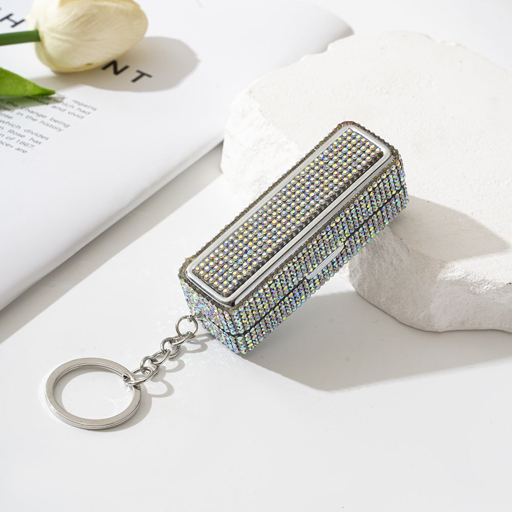 Wholesale Rhinestone Storage Empty Box with Makeup Mirror Keychains ACC-KC-ZhiYa037