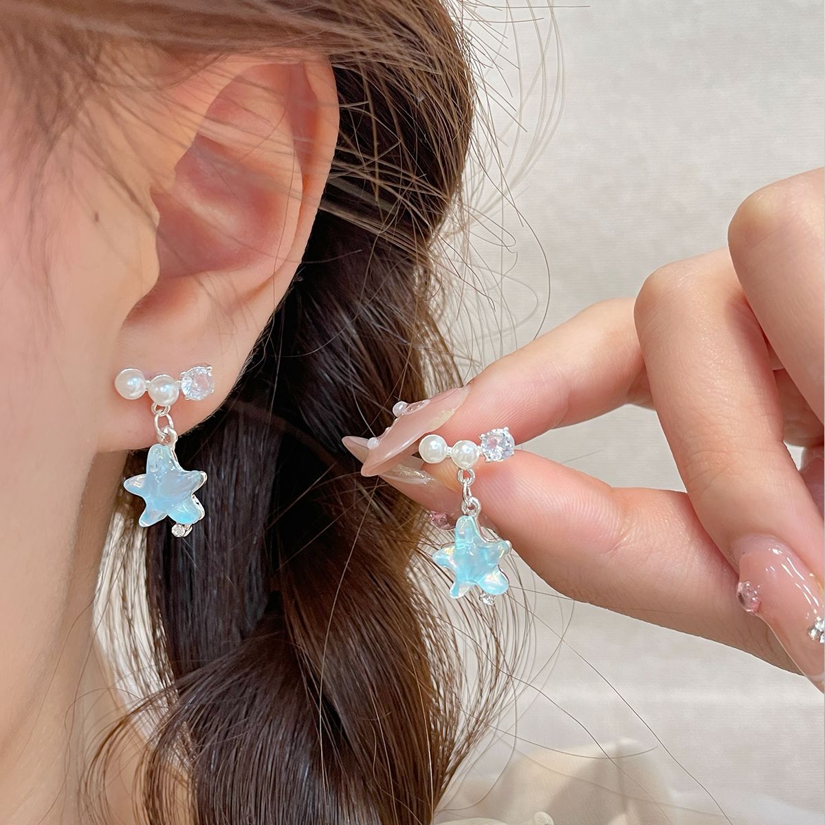 Wholesale Starfish Blue Earrings