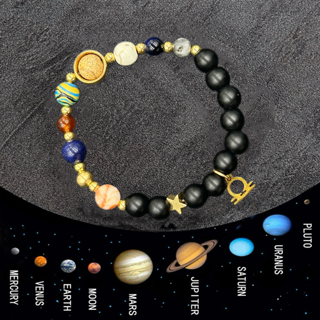 Wholesale Natural stone 12 zodiac sign beaded bracelet