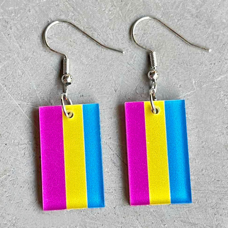 Wholesale 2 Pairs/pack LGBT Rainbow Square Acrylic Earrings Summer ACC-ES-HY006
