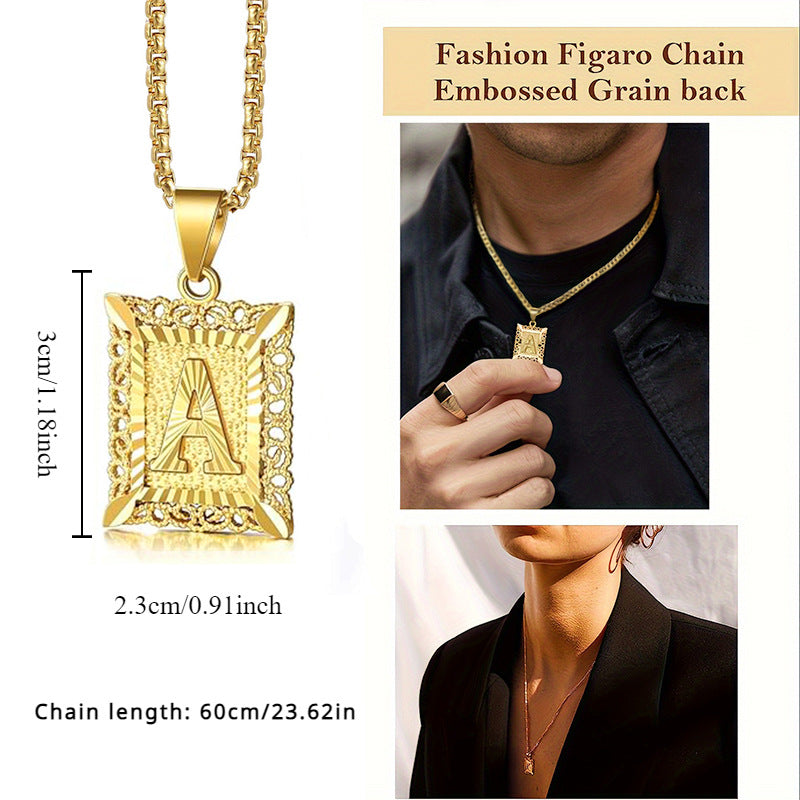 Wholesale  Cuban Chain Men's English 26 Letter Pendant Accessories  Letter Necklace