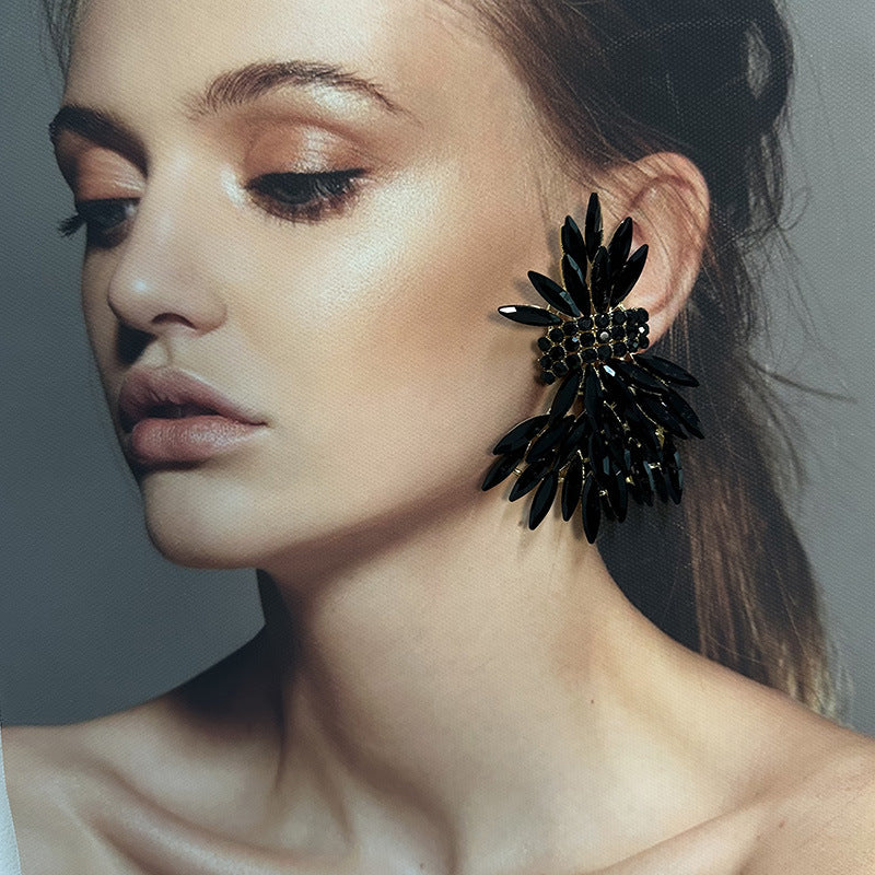 Wholesale  Full Diamond Wheat Ear Wings Earrings