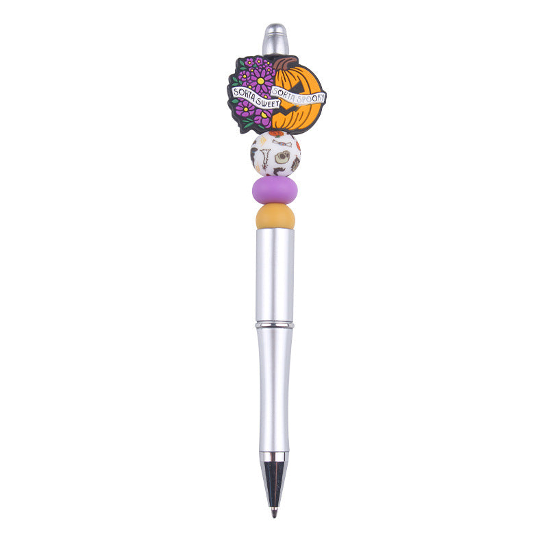Wholesale  DIY creative  pen cute cartoon Christmas silicone beads beaded pen