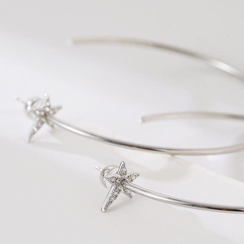 Wholesale big hoop earrings star earrings