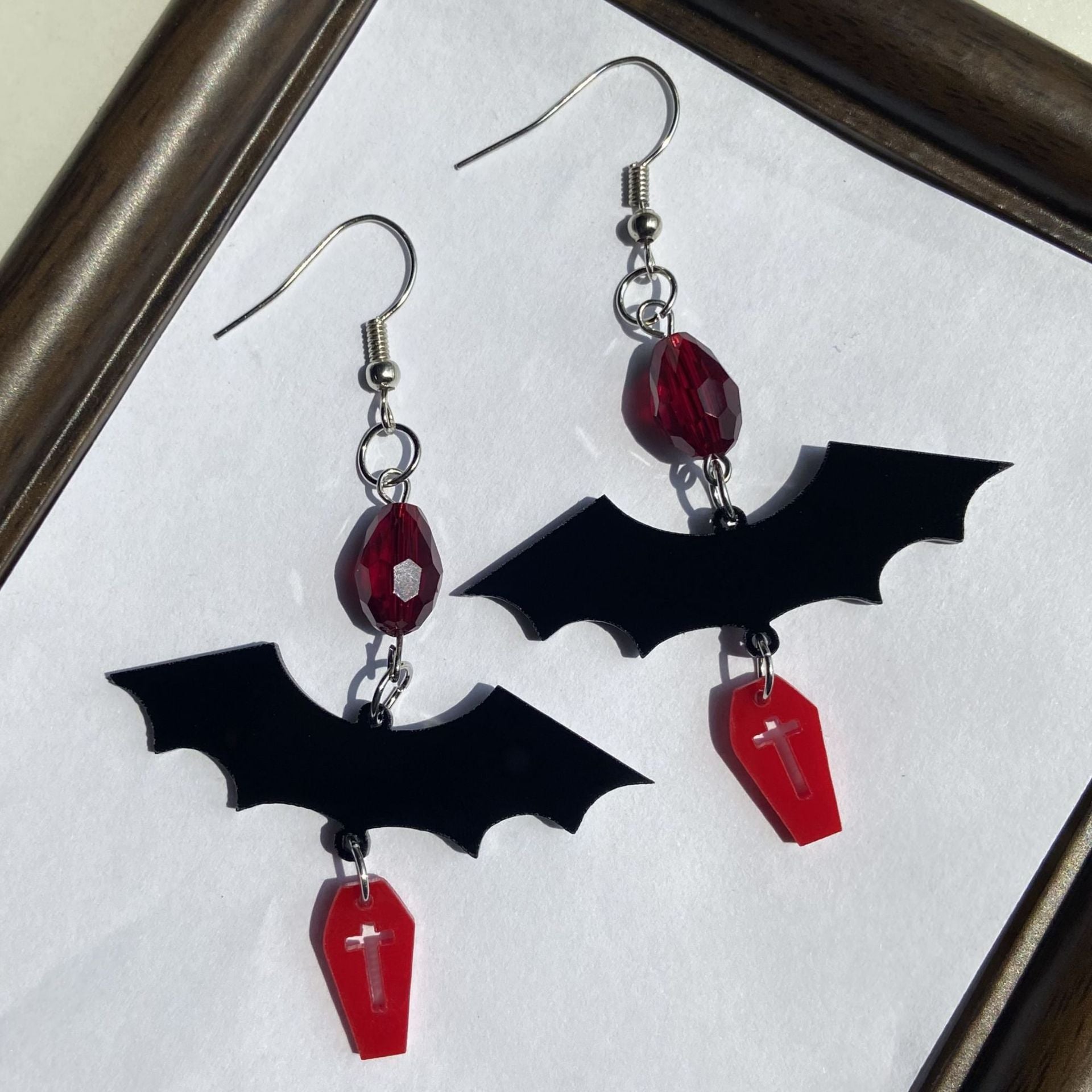 Wholesale Gothic  Acrylic Earrings - Handmade Bat  Pumpkin Skull Design,  Party Wear Fashion Accessory