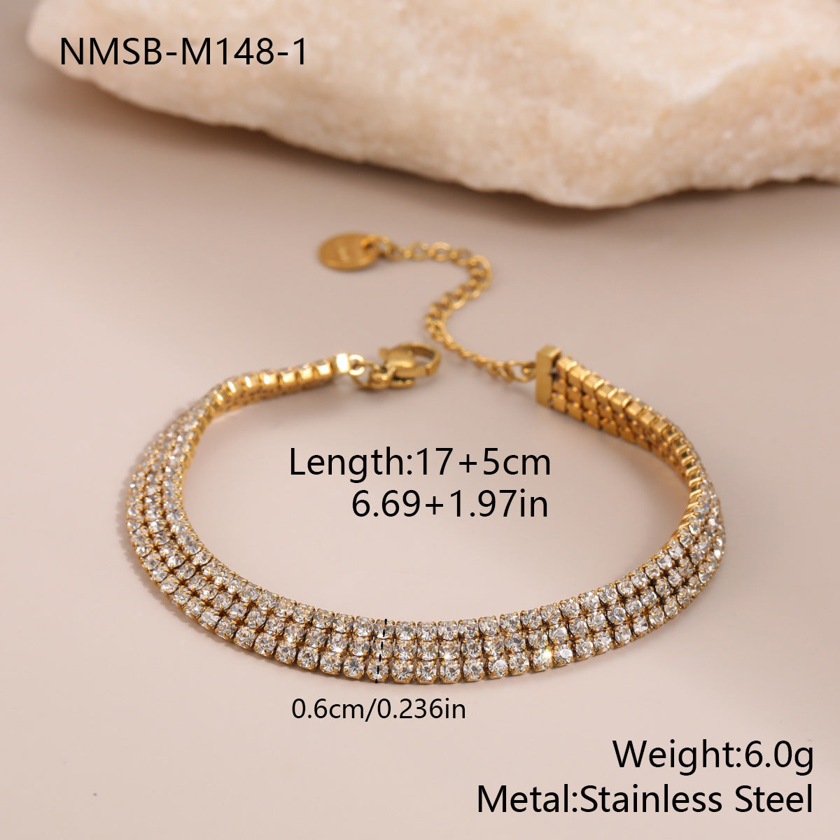 Wholesale Stainless steel full diamond star bracelet