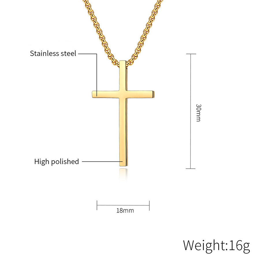 Wholesale Stainless Steel Necklace Polished Cross Necklaces ACC-NE-ZhuJi002