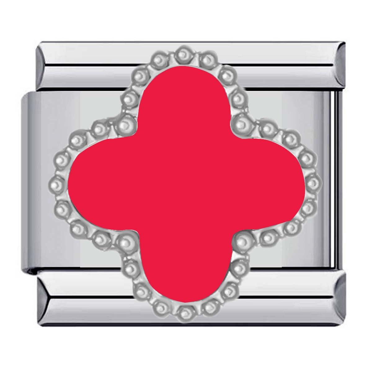 Wholesale Italian Charm Four-leaf Clover Titanium Steel  Matching ing DIY Charms