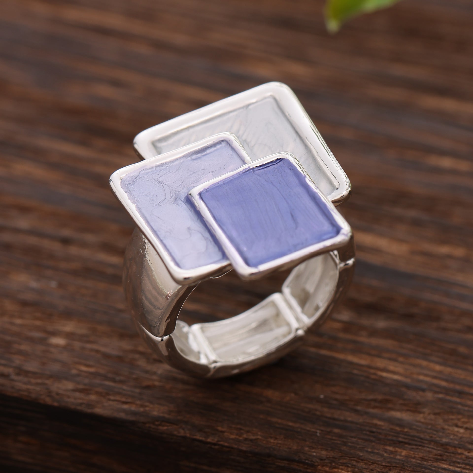 Wholesale  irregular square stitching alloy ring