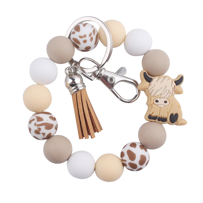 Wholesale Cartoon Bull Head Silicone Beaded Wrist Keychain ACC-KC-GuangTian063