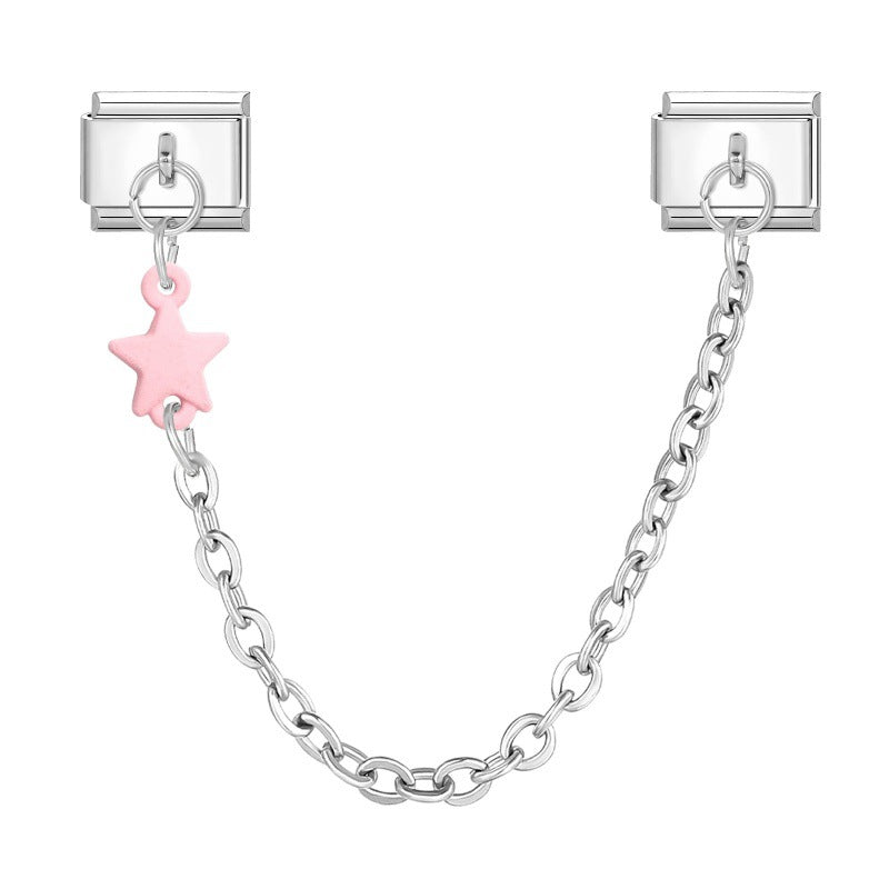 Wholesale Italian Charm Bracelet 9mm DIY Splicing Double Pendant Stainless Steel Composable Bracelet