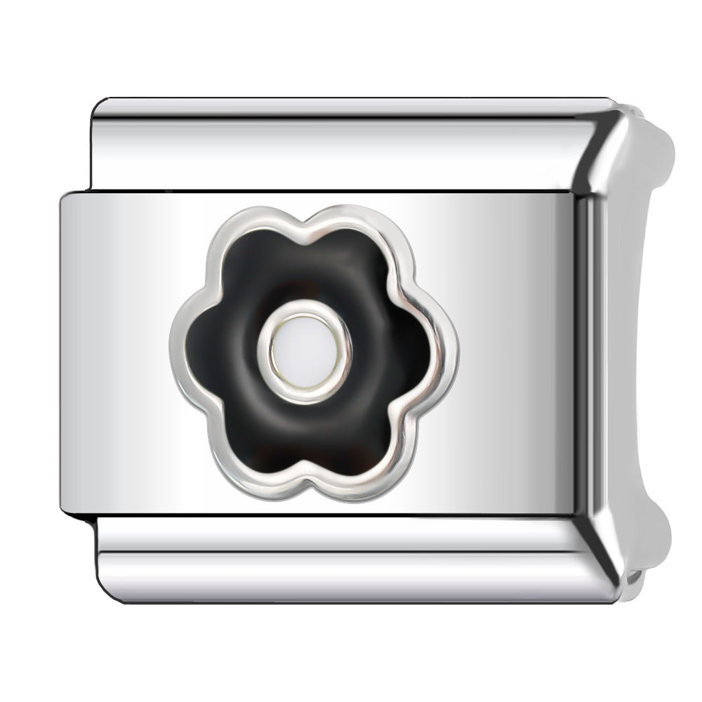 Wholesale Italian Charm Bracelet 9mm DIY Splicing Creative Flower Stainless Steel Composable Bracelet