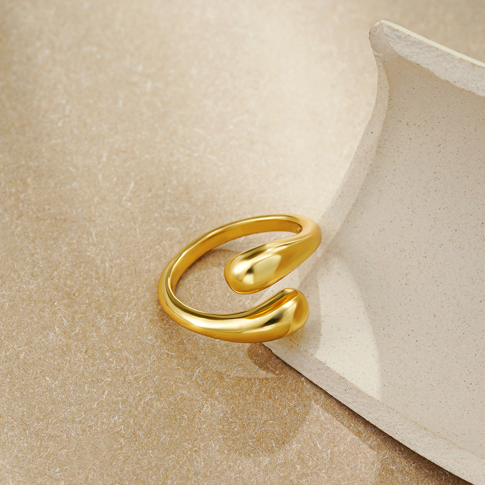 Wholesale 18K Gold Drop Ring Opening Ring Finger Ring