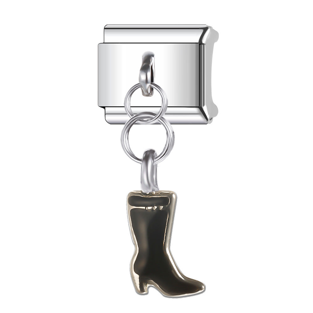 Wholesale Italian Charm Bracelet 9mm DIY Splicing Creative Pattern Stainless Steel Composable Bracelet