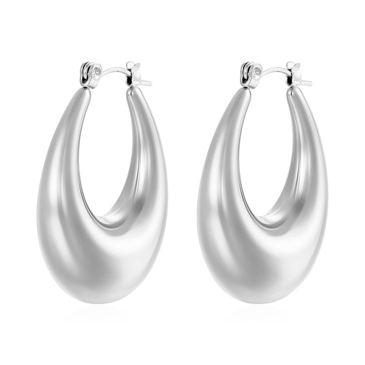 Wholesale Luxury Stainless Steel Hollow  Vacuum Plated 18K Earrings
