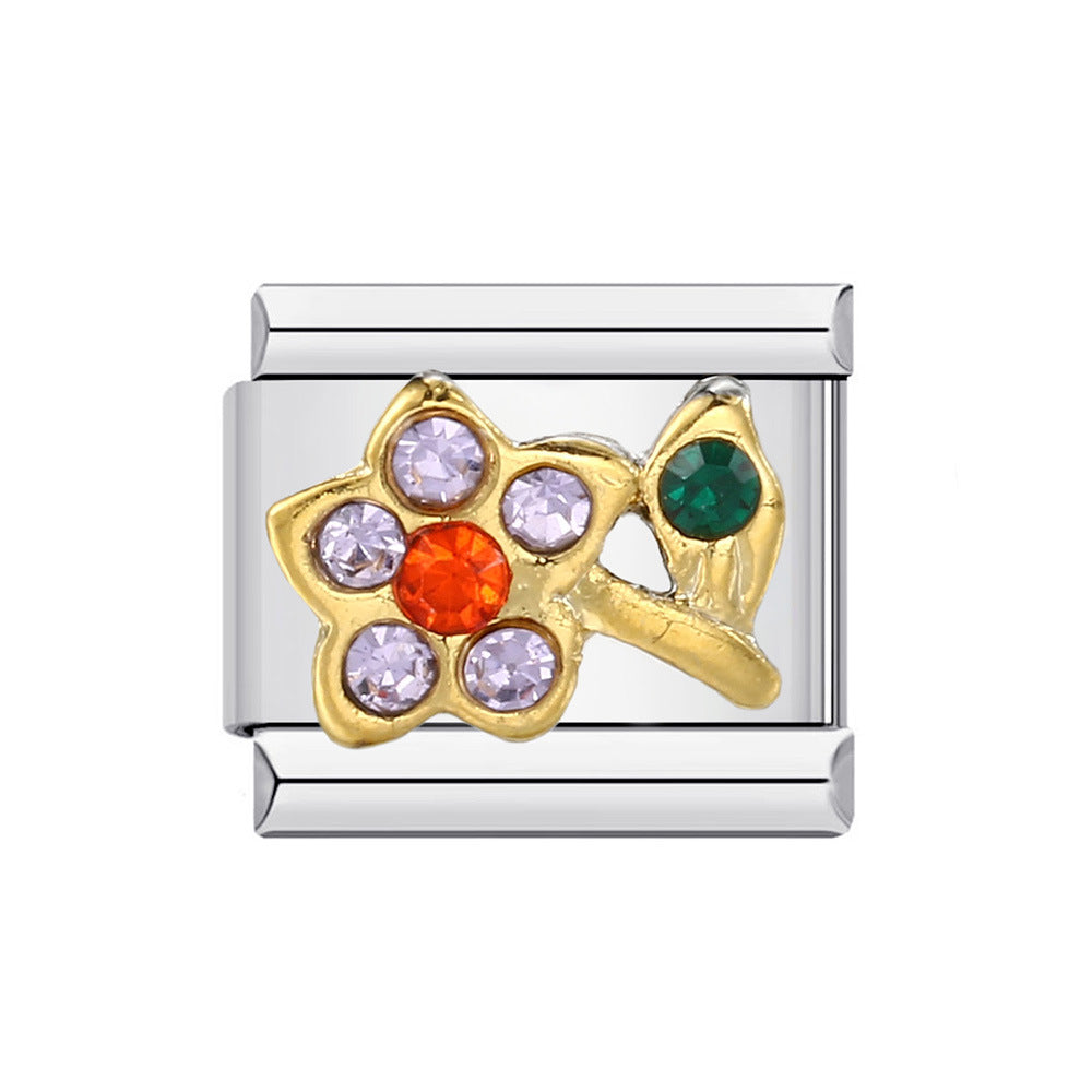 Wholesale 9mm Italian Charm Starter Bracelets DIY square Single Section Creative Stainless Steel Composable Bracelet