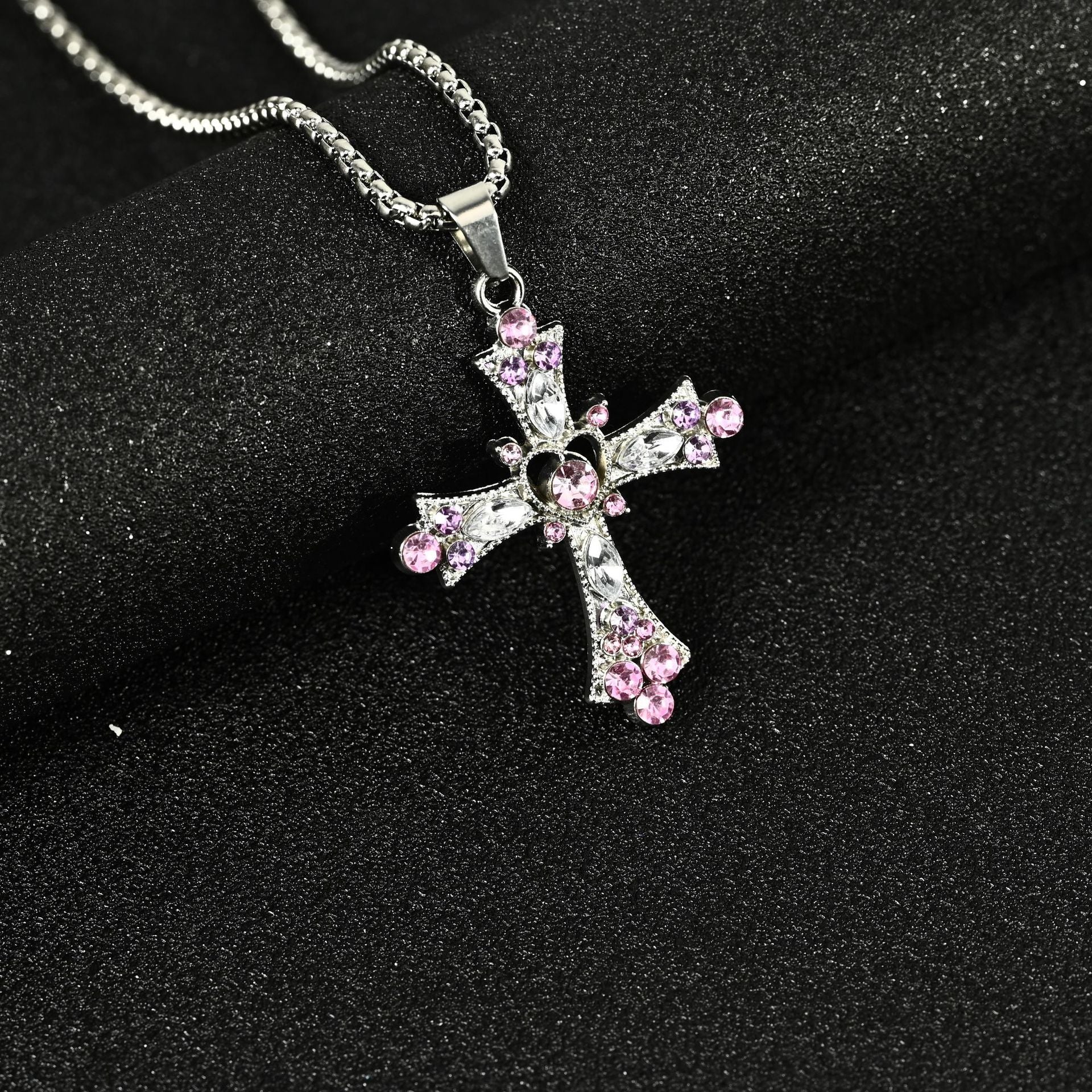 Wholesale Titanium Steel cross  alloy pendant necklaces