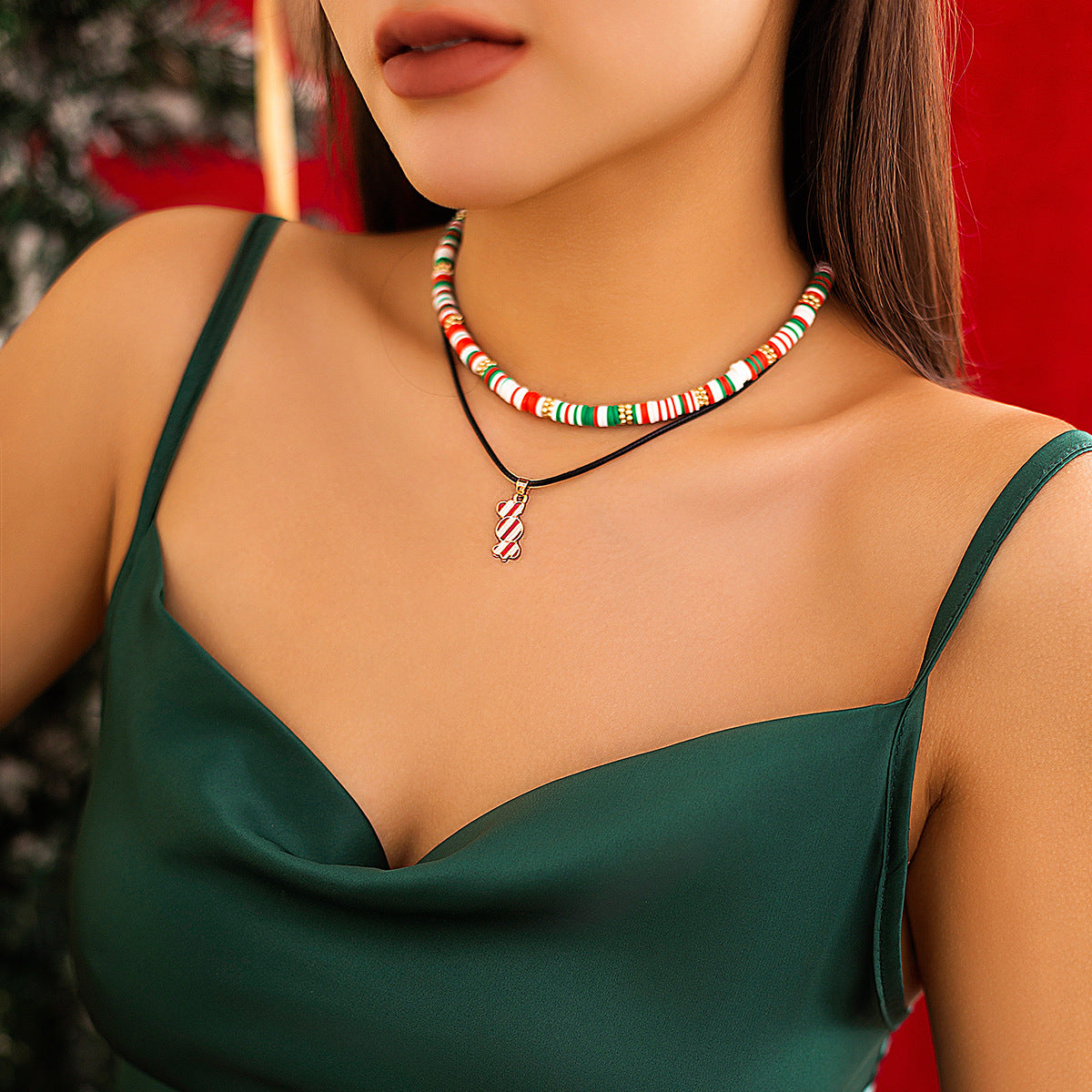 Wholesale Christmas Snowman Beaded Necklace Choker Necklaces ACC-NE-XueRou011