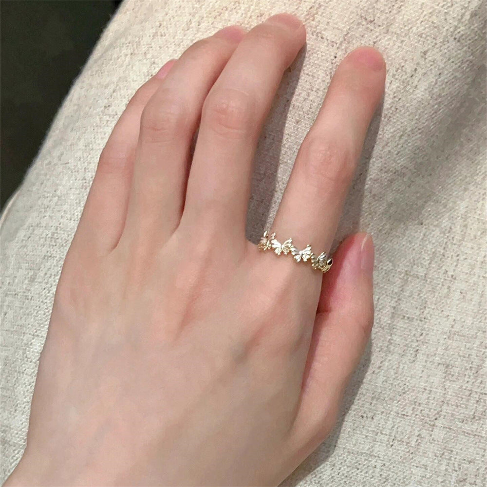 Wholesale Colorful Drip Enamel Butterfly Ring ACC-RS-Yues006