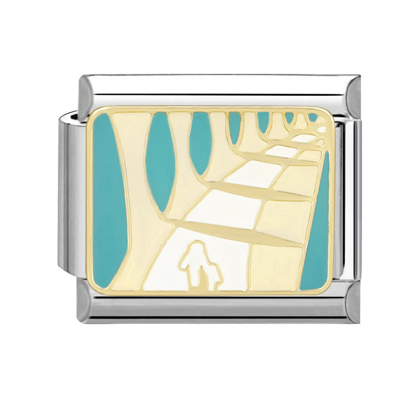 Wholesale Italian Charm Bracelet 9mm DIY Splicing Removable Green Series Titanium Steel Composable Bracelet