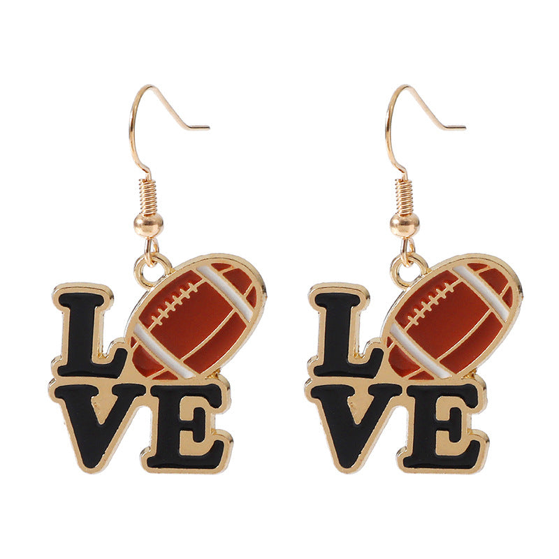 Wholesale Super Bowl Football Baseball Tennis Alloy Earrings
