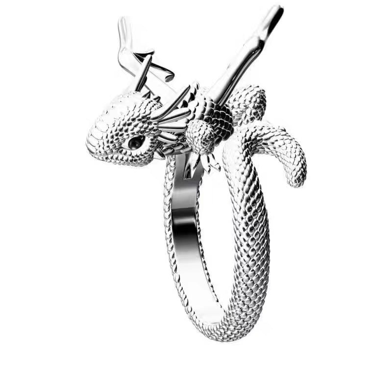 Wholesale Retro personalized flying dragon shape ring