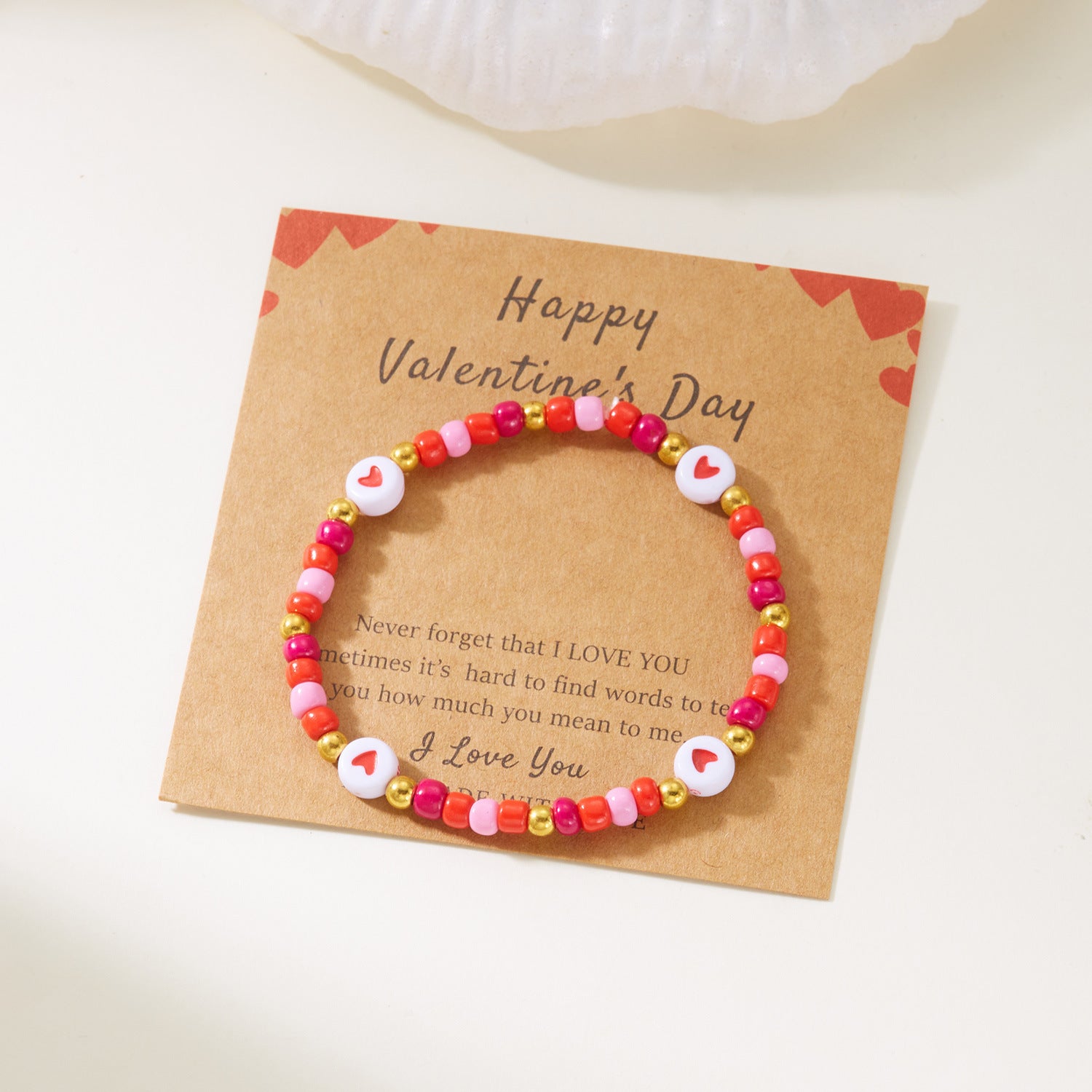 Wholesale Valentine' s Day  romantic heart letter LOVE beaded bracelet