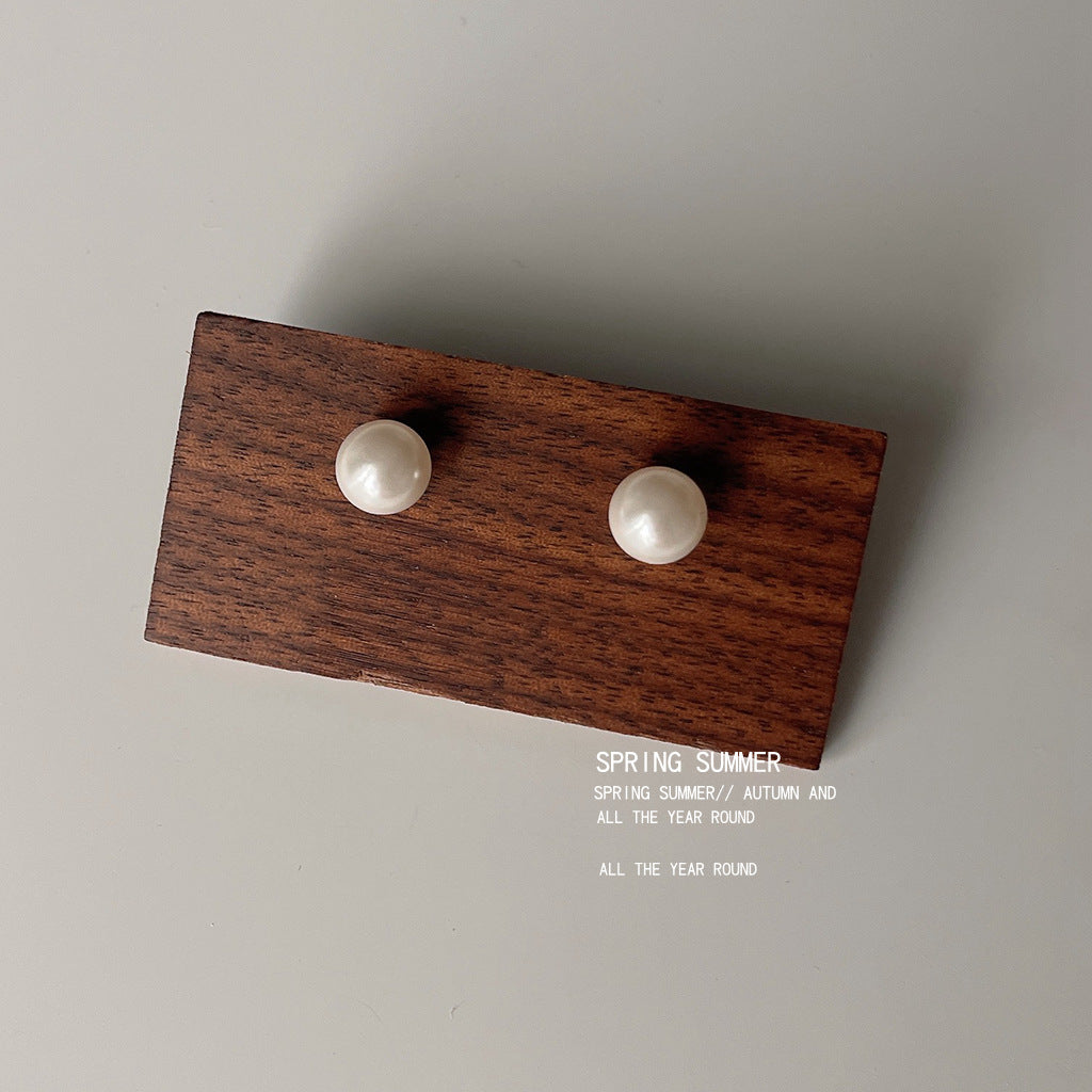 Wholesale  retro Pearl 925 silver pin earrings