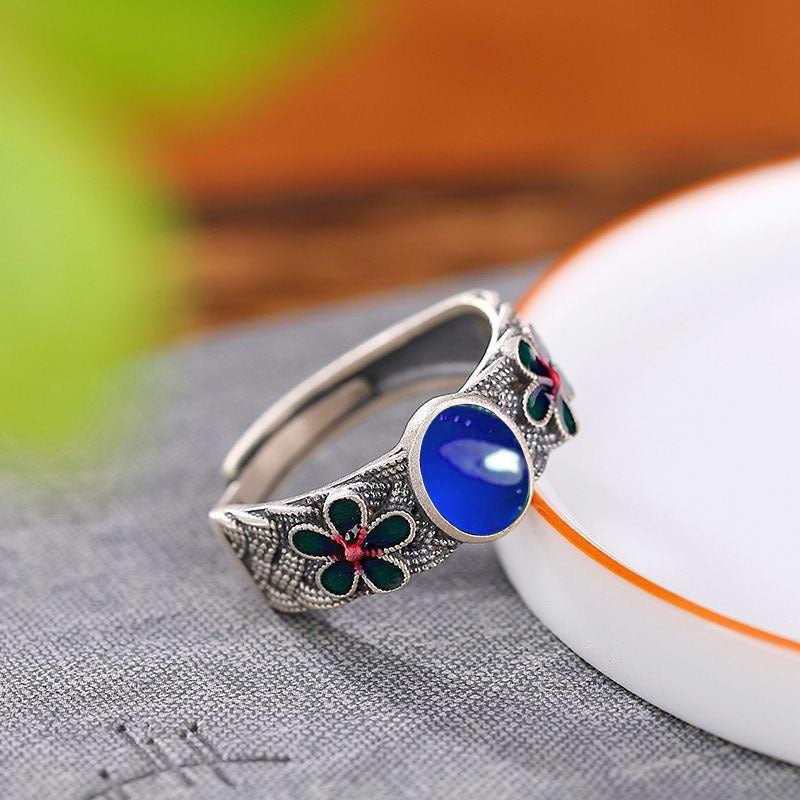 Wholesale watermelon red crystal ring opening adjustable