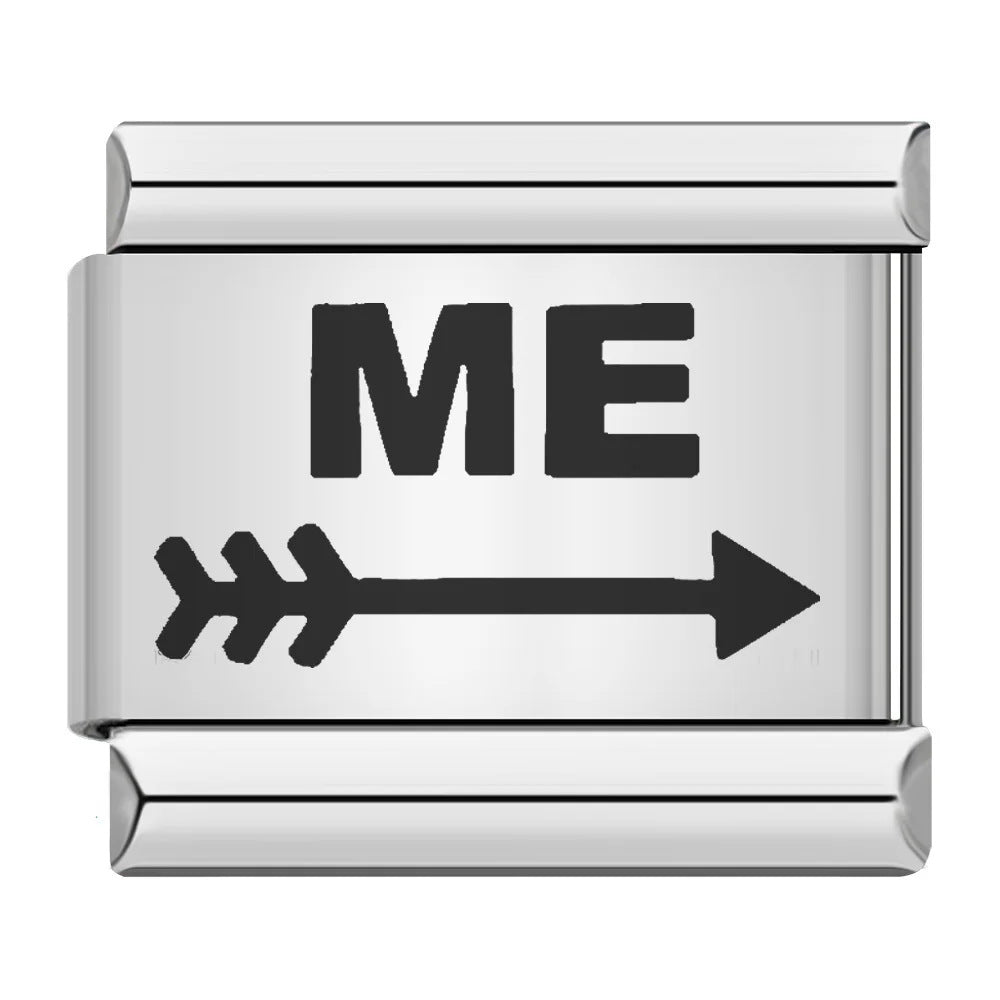 Wholesale 9mm Italian Charm Starter Bracelets DIY Laser Single Section Creative Stainless Steel Composable Bracelet