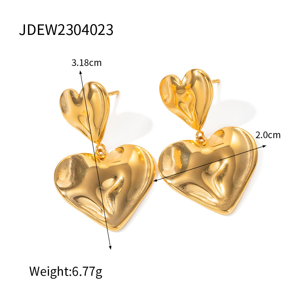 Wholesale Glossy Handmade Love Earrings Stainless Steel Earrings ACC-ES-Wanx006
