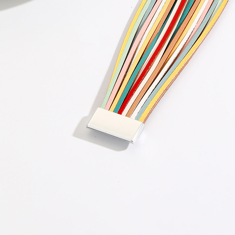 Wholesale Bohemian Leather Bracelet Magnetic Clasp Bracelet ACC-BT-Shangy001