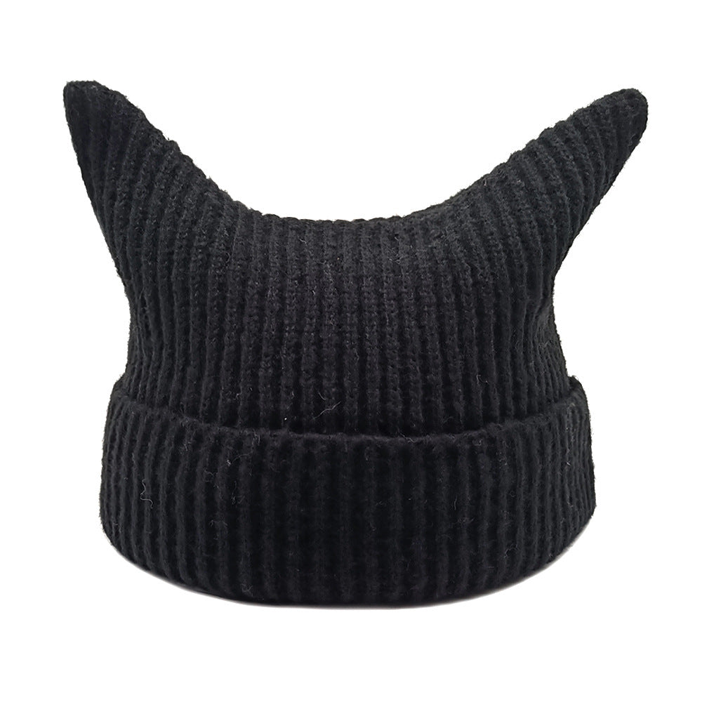 Wholesale  Wool Hat  Handmade Striped Hat Women Cat Hat