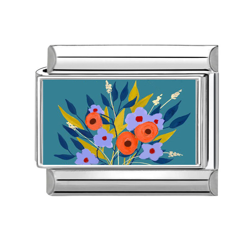 Wholesale 9mm Italian Charm Starter Bracelets DIY square Single Section Creative Stainless Steel Composable Bracelet