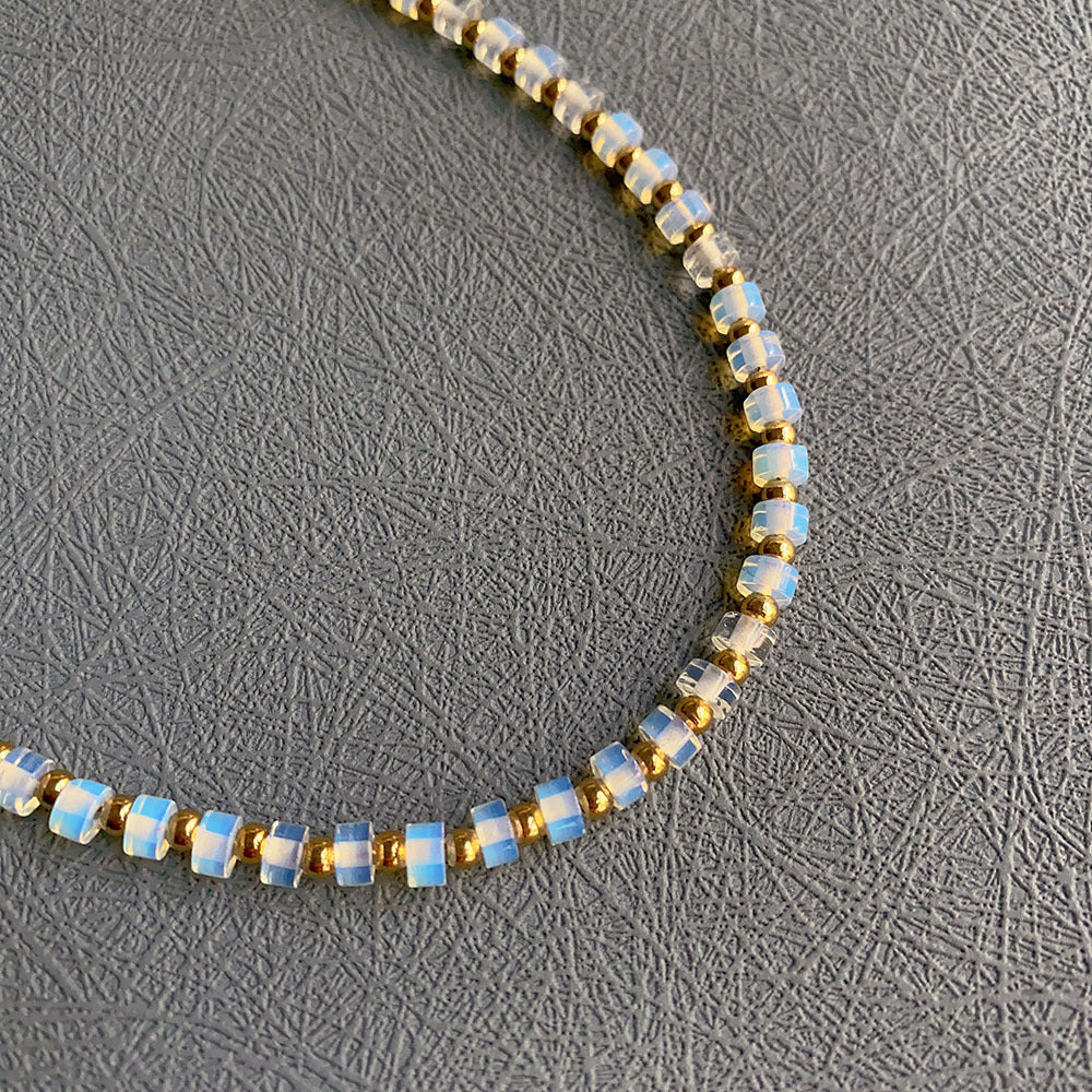 Wholesale Natural Stone Colored Necklace Clavicle Chain Handmade Beaded Multi-color Stacked Neck Necklace Choker Necklace ACC-NE-Yazhi002