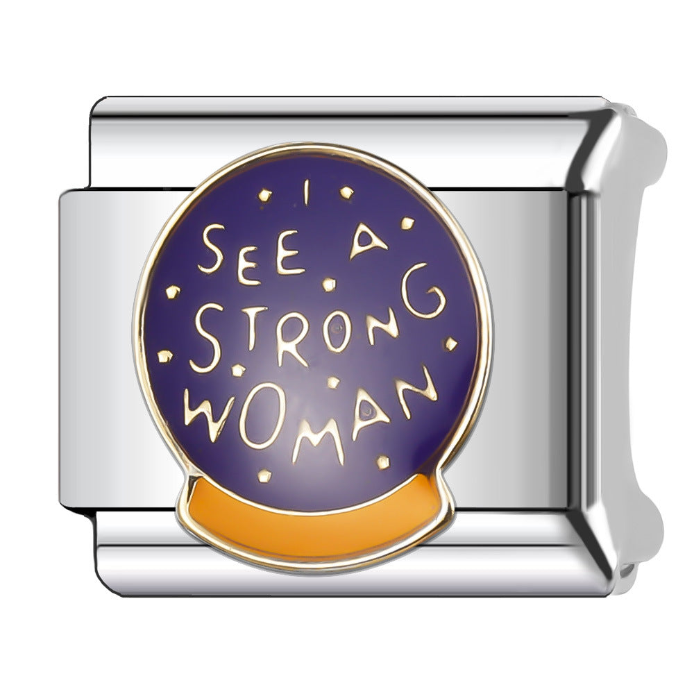 Wholesale Italian Charm Bracelet 9mm DIY Splicing Dark Style Series Stainless Steel Composable Bracelet