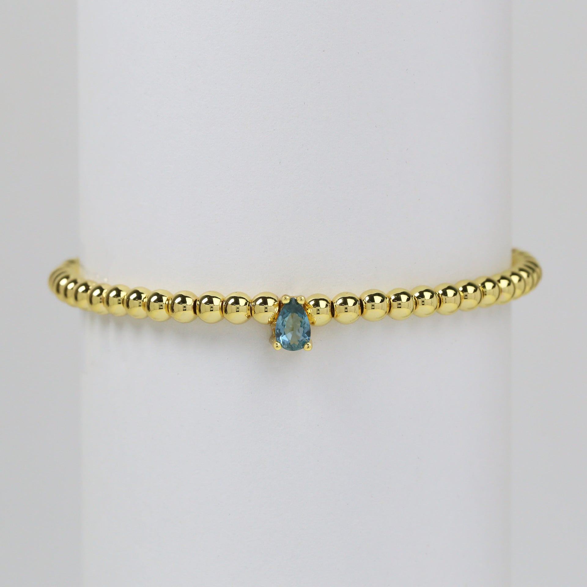 Wholesale  18k gold twelve birthstone December stone color water droplets zircon beaded  bracelet