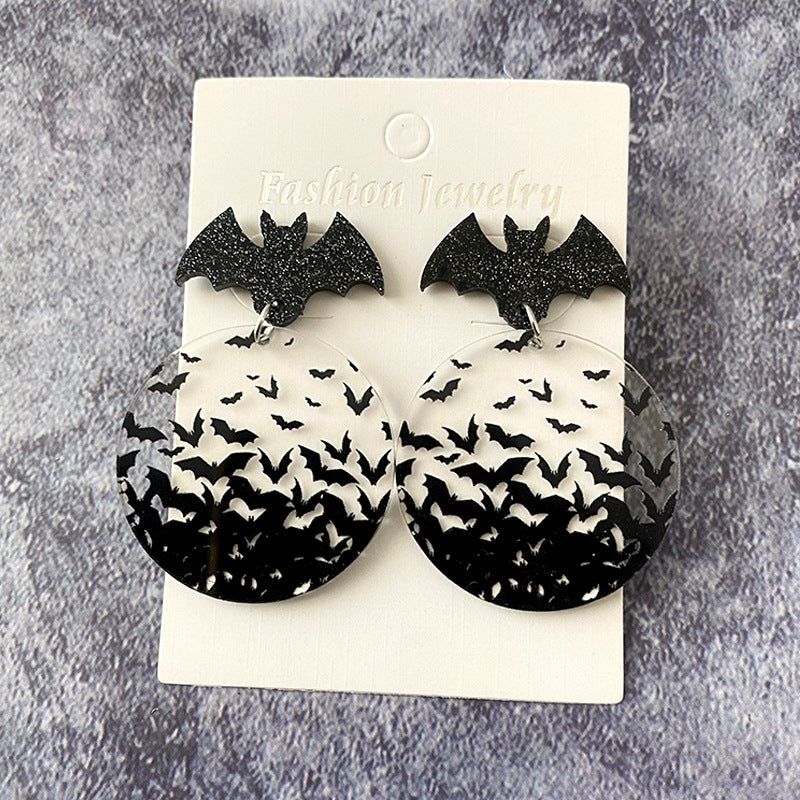Wholesale Bat Halloween Clear Acrylic Earrings ACC-ES-XinChuan011
